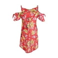 thumbnail image 2 of Miken Womens Plus Print Cold-Shoulder Dress Swim Cover-Up (1X, Poppy Red Citrus), 2 of 4