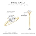 thumbnail image 6 of Rosec Jewels Round Shaped Moissanite Solitaire Engagement Ring (8 mm, 2 Carat, D-VS1 Grade), 10K Yellow Gold, US 9.50, 6 of 7