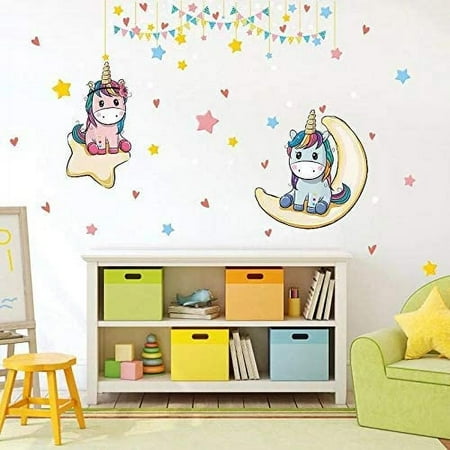 Unicorn Wall Stickers Cloud Horse Moon And Stars Removable Sticker Decals For Baby Room Kids Nursery Canada - Removable Wall Decals For Baby Room Unicorn Wall Stickers Cloud Horse Moon And Stars Removable Sticker Decals For Baby Room Kids Nursery Canada - Removable Wall Decals For Baby Room