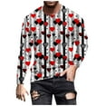 thumbnail image 2 of BiZtdJrK Mens Valentines T Shirt Plus Size Heart Print Long Sleeve Shirts Crew Neck Slim Fit Casual Spring Tee Tops Gray XXXXXL, 2 of 5