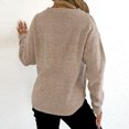 thumbnail image 7 of Floral Crew Neck Sweaters Womens Fall Chunky Knit Pullover Tops Loose Fashion Long Sleeve Ladies Sweater Khaki, S, 7 of 7