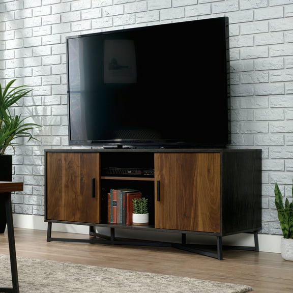 Sauder Canton Lane TV Credenza for Tv's up to 60", Grand Walnut Finish