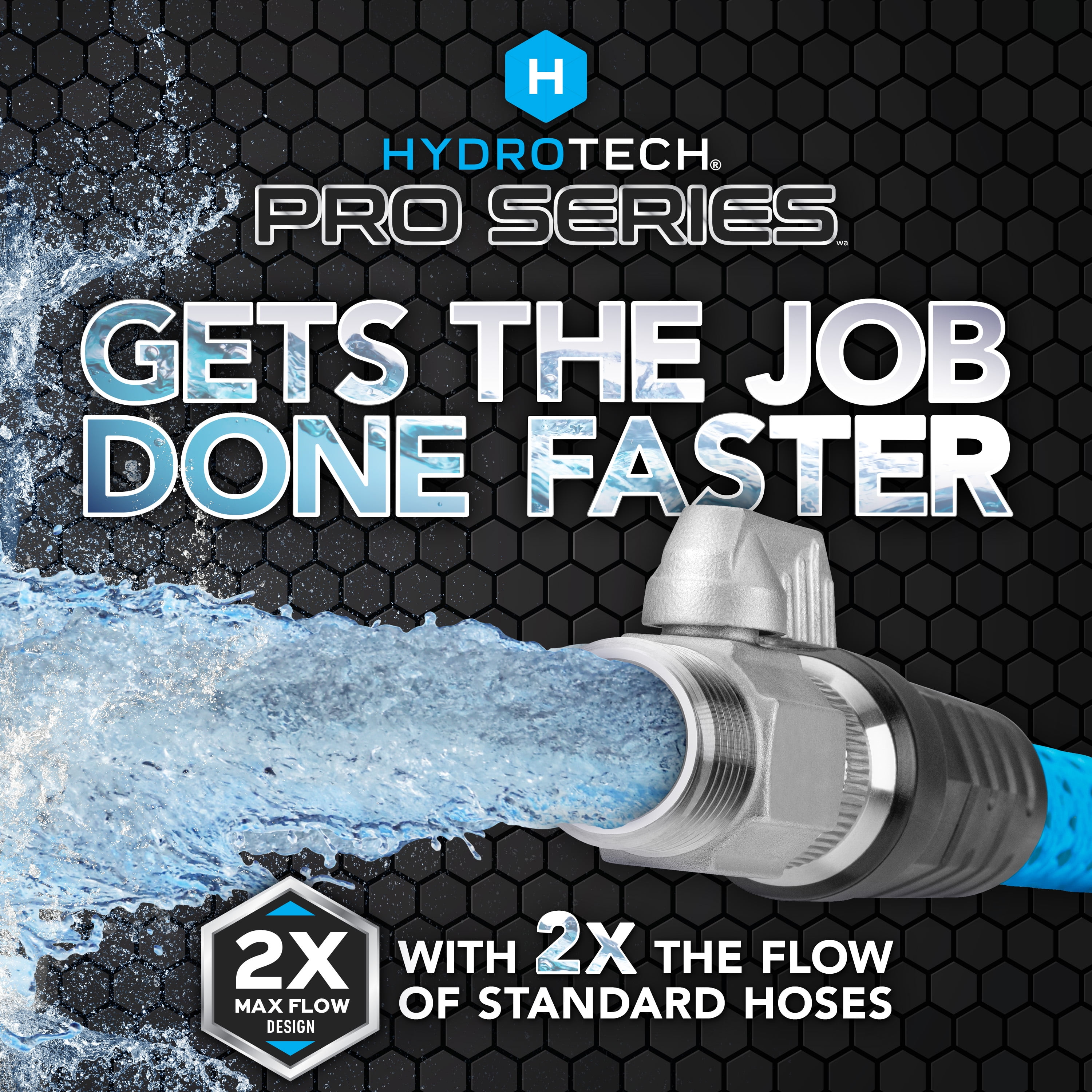 HydroTech Pro Series 3/4" x 25ft Expandable Garden Hose - Kink-Free, 2x Flow, Lightweight