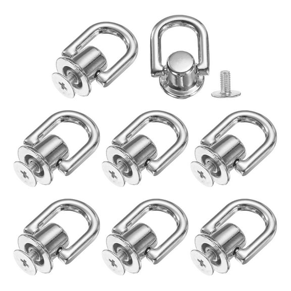 Metal Ball Studs Rivets D Ring, 8 Pcs Ball Post Head Buttons Studs Rivets with Screw (Grey)