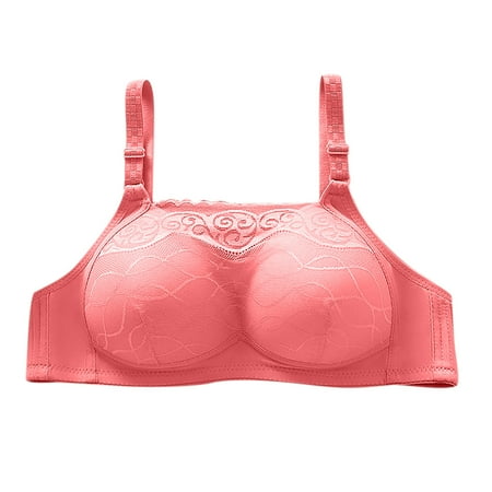 

Awdenio Lingerie for Women Plus Size Hallow Out Seamless Bra Wireless Adjustable Shoulder Straps Push Up Accessory Breast Comfortable Breathable One-Piece Underwear