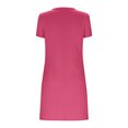 thumbnail image 7 of Floral Dresses for Women Fashion Solid Color Short Sleeve V-Neck Dress Fashion Beach Vacation Clothes, 7 of 7
