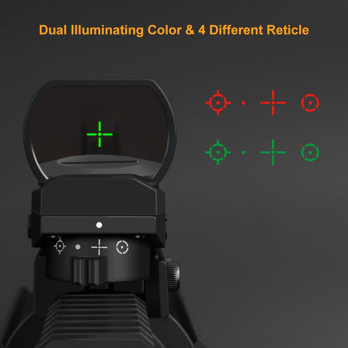 Feyachi Dot Sight - Adjustable Reticle (4 Styles) Both Red and Green in one Sight!