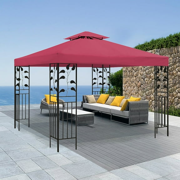 LELINTA 10x10 Canopy Replacement Top - Gazebo & Pergola Accessories - Breathable Netting, Sunproof & Waterproof - Double Layer Pop Up Canopy Top Cover