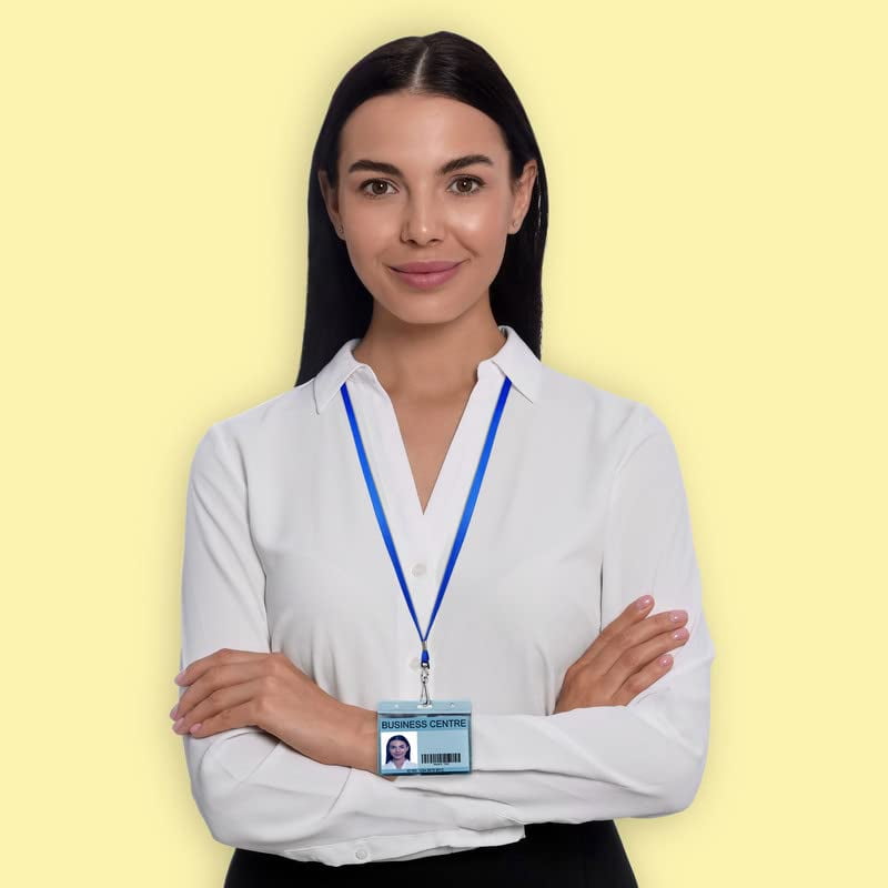 100-pack Blue Lanyards For Id Badges With Swivel J-hooks - Versatile Neck Lanyard Keys  Card Holders Whistles And More Ideal Offices Teachers Cruise Ship Cards