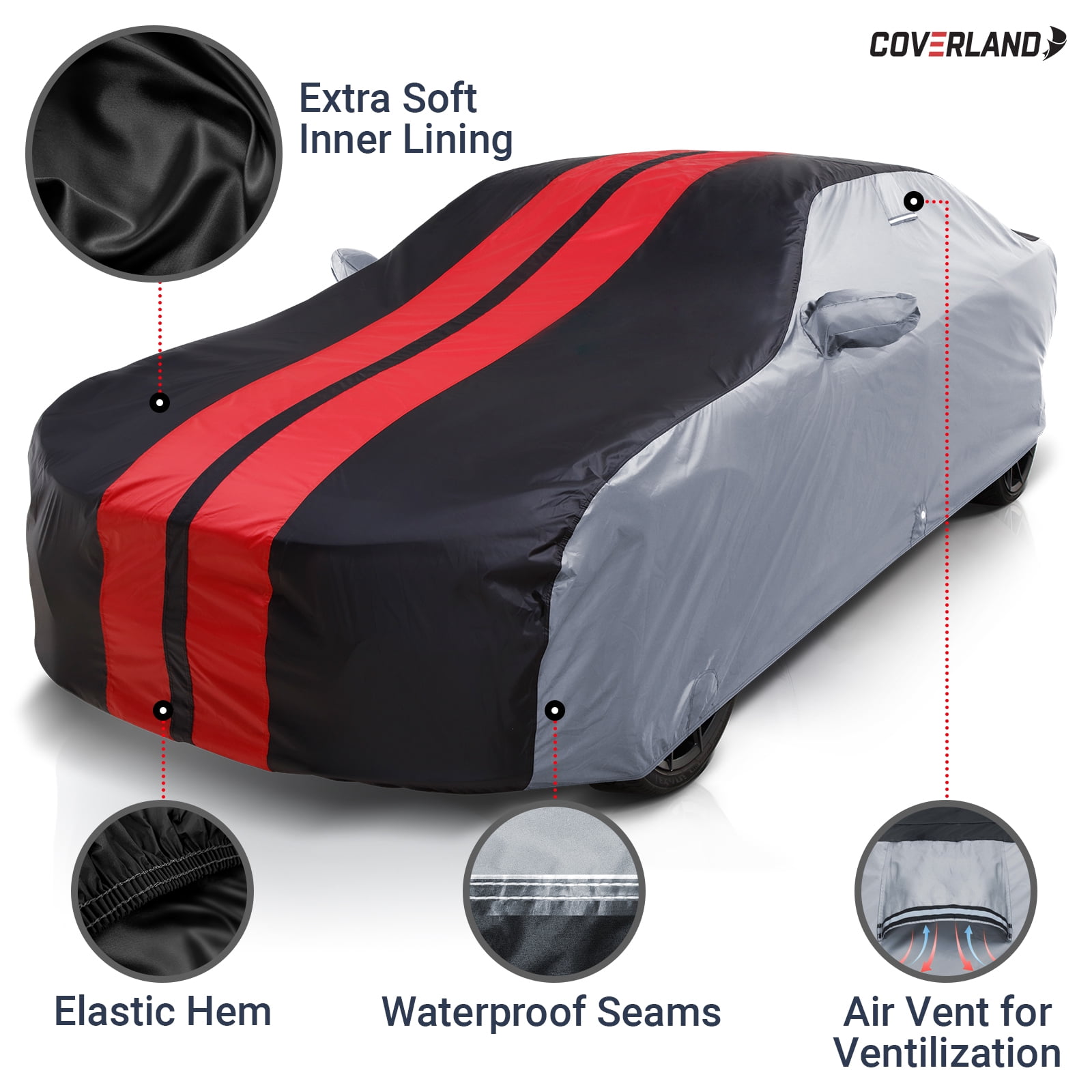 sladre Forkert Udvidelse Custom Premium Plus Car Cover Fits: [Audi A3 Cabriolet] 2015-2020  Waterproof All-Weather (Tribe - Gray / Black) - Walmart.com