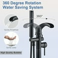 thumbnail image 5 of Oil Rubbed Bronze Floor Mount Tub Filler Freestanding Waterfall Bathtub Faucet, 5 of 11