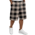 thumbnail image 2 of Resicozy Casual Plaid Shorts for Men 2026 Casual Relaxed Fit Drawstring Elastic Waist Shorts with Pockets Khaki 2XL, 2 of 5