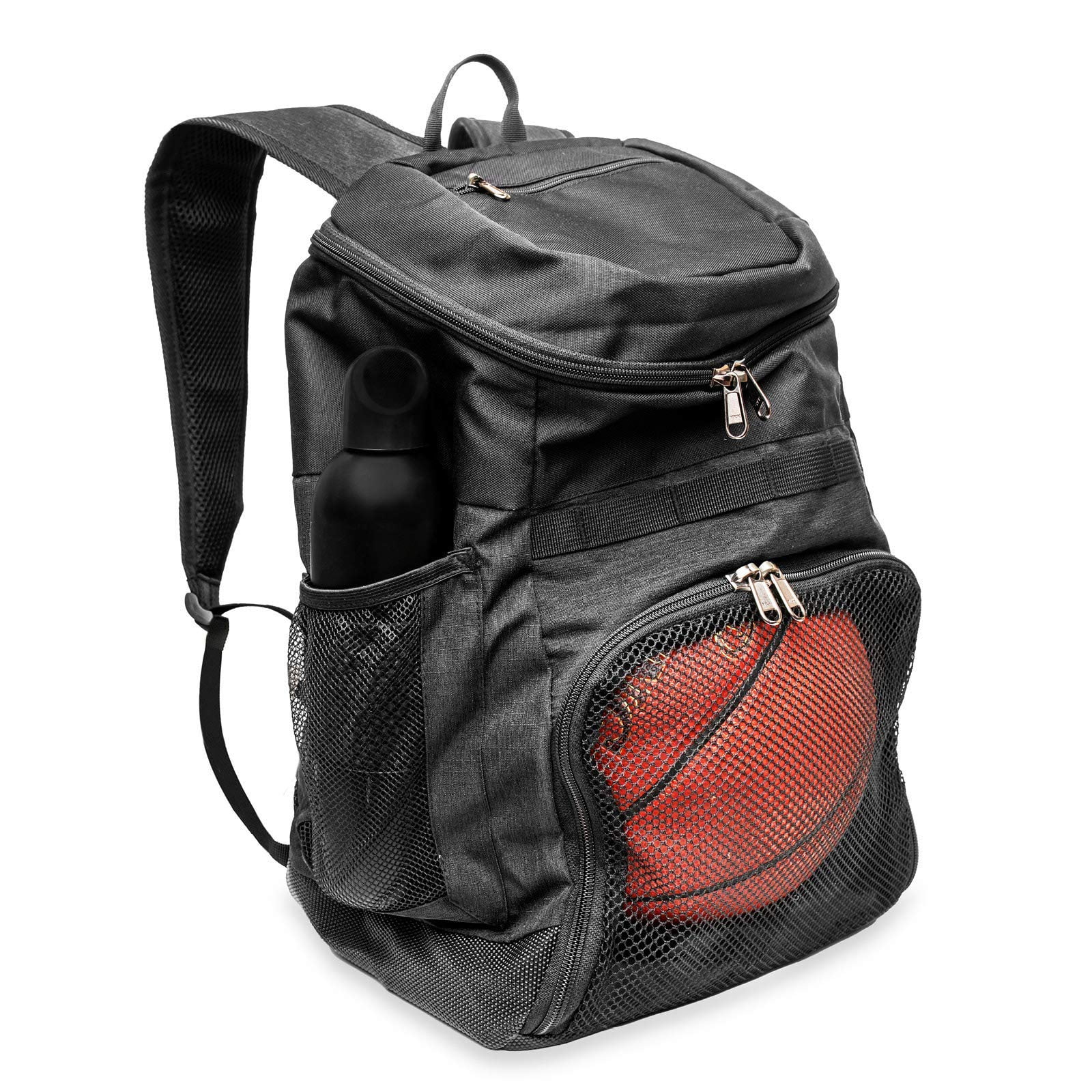 Basketball Backpack Volleyball Soccer Ball Carrier Bag Adjustable Mesh Large Daypack Drawstring Water Resistant Sport Bag Foldable Gym Bag Lightweight Portable Ball Storage Holder for Training 