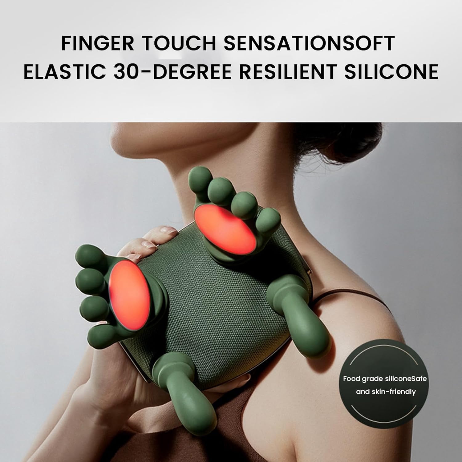 The Bionic 3D Neck & Shoulder Massager, Shiatsu Deep Tissue Massager for Pain Relief, Cordless Electric Shoulder & Back Massager, Green