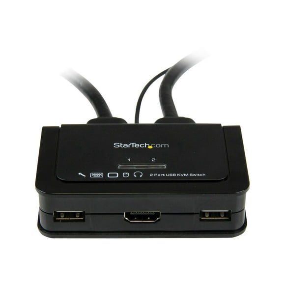 StarTech.com KVM Audio HDMI Port USB 2 S USB Câble HDMI Commutateur et commutateur à Distance - KVM Alimenté - Commutateur KVM HDMI à Double Port (SV211HDUA) - Commutateur KVM / Audio - 2 x KVM / Audio - 1 Utilisateur local - Bureau