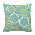 thumbnail image 1 of EREHome Rétro Cercles Blanc Vert Gris Turquoise Fond Taie d'Oreiller Ensemble 20 X 20 Pouces, 1 of 1