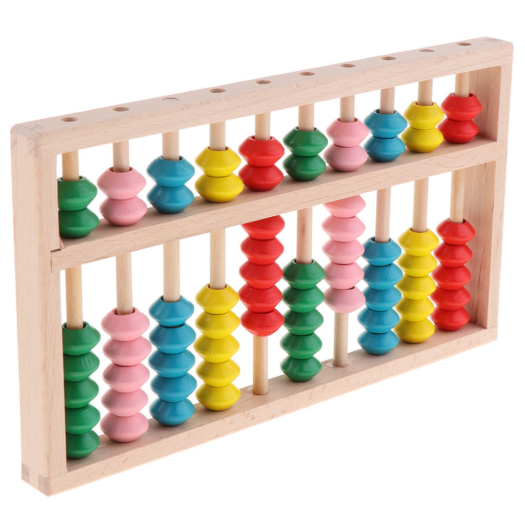 NEW Baby Children's Wooden Early Learning Math Toy Small Abacus Handcrafted Toy 