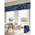 thumbnail image 6 of Navy Blue Marble Valances for Windows, Modern Golden Geometric Abstract Light Filtering Kitchen Curtains, Rod Pocket Window Valance Curtains for Living Room Bedroom, 60" W x 18" L, 2 Panels, 6 of 9