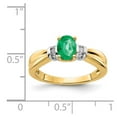 thumbnail image 3 of Primal Gold 14 Karat Yellow Gold and Rhodium-plated Diamond and Oval Emerald Ring, 3 of 4
