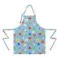 thumbnail image 2 of Pioneer Flower Floral Print Pattern Apron for Women and Men, Cotton Linen Waterproof with Pockets, Adjustable, 33x27 Inch for Kitchen, Gardening, BBQ, Salon, 2 of 6