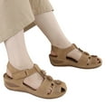 thumbnail image 3 of NOKIO Womens Sandals Wedge Platform Womens Wedge Flower Summer Comfortable Platform Bohemia Shoes Sandals With Arch Support Massage Function Casual Thong Sandal Comfortable Walking Low Sandal, 3 of 9