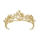 thumbnail image 1 of Zhuge Tiara de boda para novia, diadema de princesa, corona nupcial, joyería para el cabello con diamantes de imitación de cristal, decoración para novia, cumpleaños, graduación, boda (oro), 1 of 5