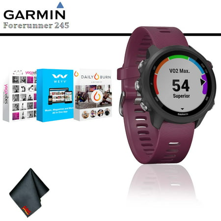 Garmin Forerunner 245 GPS Running Smartwatch (Berry) + App