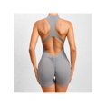 thumbnail image 3 of Women's Yoga Zipped Tank Top Jumpsuit Gym Sleeveless one Piece Fashion Jumpsuit, Sport Casual Wear, 3 of 5