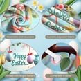 thumbnail image 4 of Pink Cherry Blossom Happy Easter Banner Bunny Ear Design Easter Backdrop Colorful Easter Eggs Themed Spring Easter Display for Easter Party Spring Celebration Photo Shoot, 4 of 9