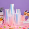 thumbnail image 4 of 50 Pcs Iridescent Plastic Cups, Iridescent Party Supplies - 12 oz Disposable Party Cups for Hold and Cold Drinks, 4 of 7