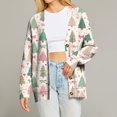 thumbnail image 2 of Women's Fashion Long Sleeve Christmas Print V-Neck Button Loose Cardigan Top, Knit Sweater for Casual Outfits and Comfort,Mint Green,XL, 2 of 7
