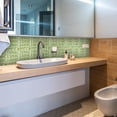 thumbnail image 2 of GBJHJIA 3D Mosaic Tile Sticker Removable Wallpaper Tile , 3D Self Adhesive Wall Tiles Bathroom Wall Tiles for Kitchen Backsplash , Square Decorative Vinyl Tile Decals (Green）, 2 of 7