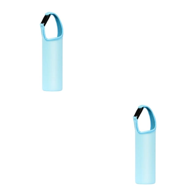 Bewildely Funda de neopreno para botella de agua, protección duradera y fácil de limpiar para botella, funda ligera de PU, soporte azul Azul 2Conjunto