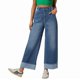 thumbnail image 3 of Pantalones Vaqueros Holgados de Pierna con Cintura Alta y Puños Elásticos para Mujer Azul Oscuro L, 3 of 9