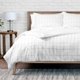thumbnail image 3 of Bare Home Luxury Duvet Cover and Sham Set - Premium 1800 Collection - Ultra-Soft - Twin/Twin-XL, Grid - White/Gray, 2-Pieces, 3 of 8
