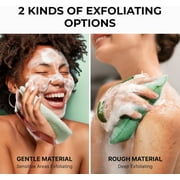 ZOMCHI 2 Pieces Bar Soap Saver Bags with Different Roughness, Exfoliating Soap Bags for Body Wash, Foaming Soap Holder for Shower (Green)