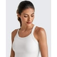 thumbnail image 4 of G4Free Barefeel Cropped Workout Tops for Women Built in Bra Removable Padded Longline Sports Bras Racerback Yoga Tops, 4 of 8