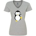 thumbnail image 3 of Inktastic Penguin Women's V-Neck T-Shirt, 3 of 5