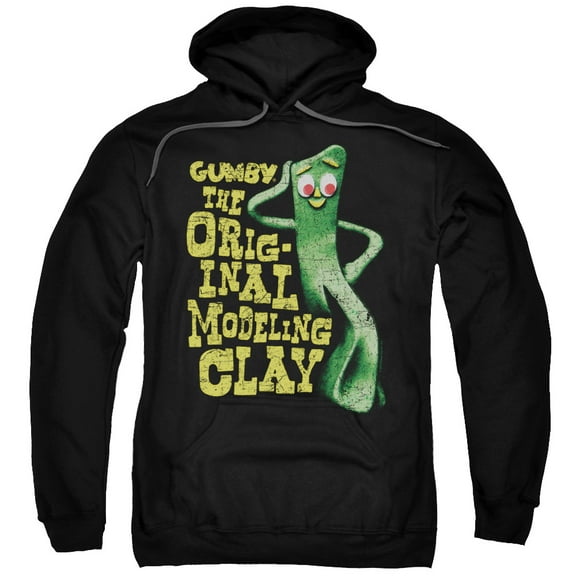 Gumby So Punny Adult Pullover Hoodie Sweatshirt Black