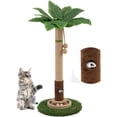 thumbnail image 2 of 35" Tall Cat Scratching Post Tree Tower with Interactive Mouse Hole and Wooden Ball for Kittens and Adult Indoor Cats, 2 of 8