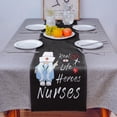 thumbnail image 2 of Table Runner Dresser Scarf 13 x 90 Inch NURSE Real Life Heroes Gnome Nurses Black Table Runners Non-Slip Heat Kitchen Dining Table Decor for Kitchen Farmhouse Indoor Outdoor Home Party, 2 of 7