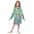 thumbnail image 6 of FORMRS Niños Bathrobe Unisex Hooded Robe Soft Plush Pajamas Sleepwear, Size 2-3T, Beige Tree, 6 of 7