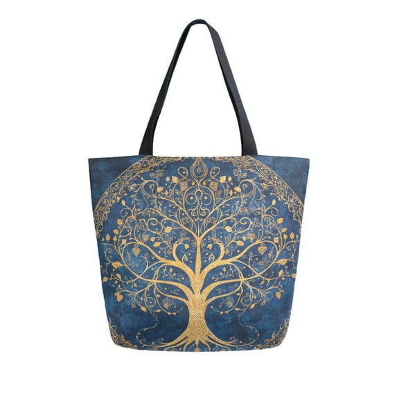 DIXRUYEE Tote Bag Women Weekender Travel Bag Shoulder Handbag Golden Circle Of Life Printed