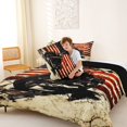 thumbnail image 4 of Castle Fairy Retro Motorcycle Full Size Comforter Sets 3 Pieces for Teens, American Flag Art Bedding Sets for Bedroom, Red Beige,Black Reversible, 4 of 6