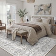 thumbnail image 6 of BERTHMEER 5'x7' Area Rugs for Living Room Washable Bedroom Rugs Distressed Vintage Oriental Traditional Print Low Pile Brown Rugs for Dining Room Farmhouse Nonsilp Carpet, Gray, 6 of 6