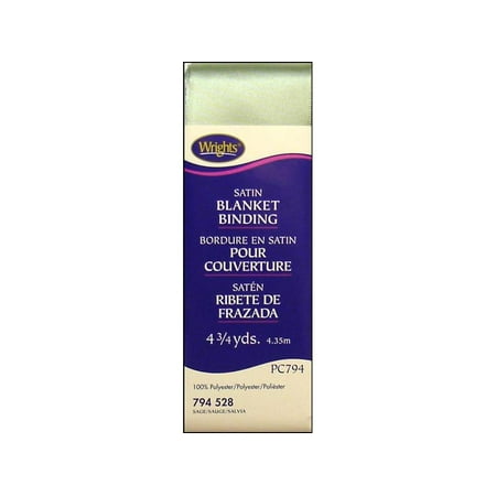 UPC: 0070659367151 | Single Fold Satin Blanket Binding 2 X 4 – 3/4yd – Sage Green