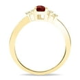 thumbnail image 3 of SZUL Women's Pear Shaped Garnet and Diamond Wave Ring in 10K Yellow Gold, 3 of 5