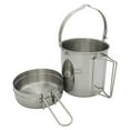 thumbnail image 1 of Almencla Pot de Camping Extérieur en Acier Inoxydable avec Sac en Filet à Cordon Poignée Pliable, 1 of 8