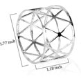 thumbnail image 2 of Wabjtamset Of 6 Metal Napkin Ring Holder With Hollow Out Design (silver), 2 of 5