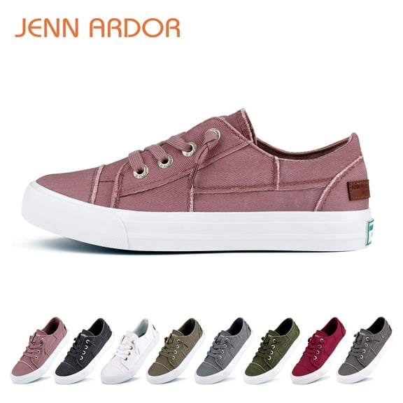 JENN ARDOR Women's Canvas Shoes Low Cut Canvas Sneaker Casual Walking Shoes